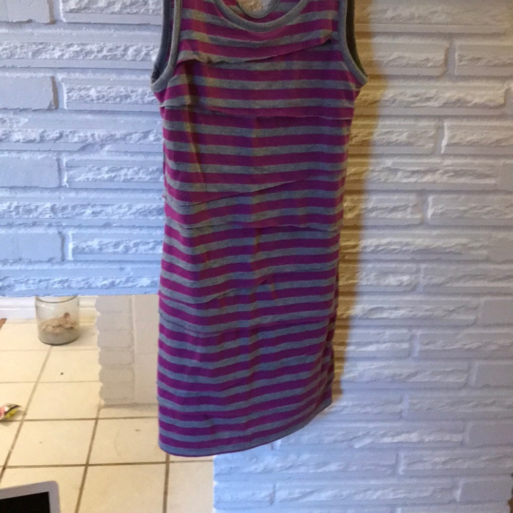 Purple and gray dress